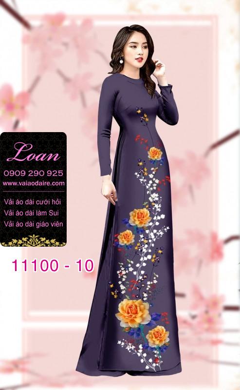 Vải áo dài hoa 3D