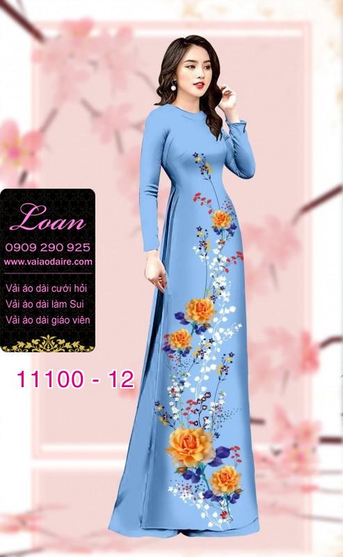 Vải áo dài hoa 3D