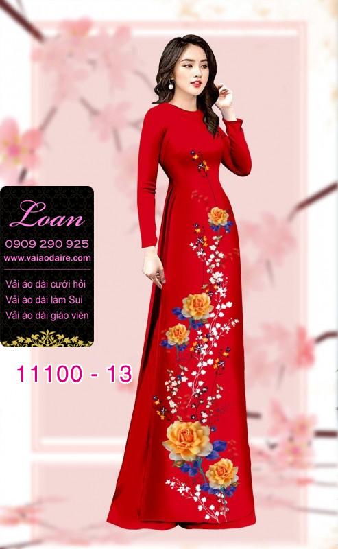 Vải áo dài hoa 3D