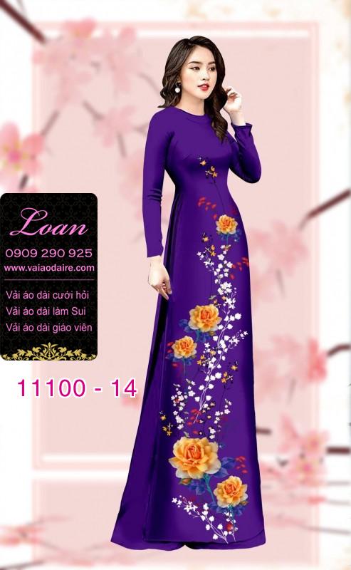 Vải áo dài hoa 3D