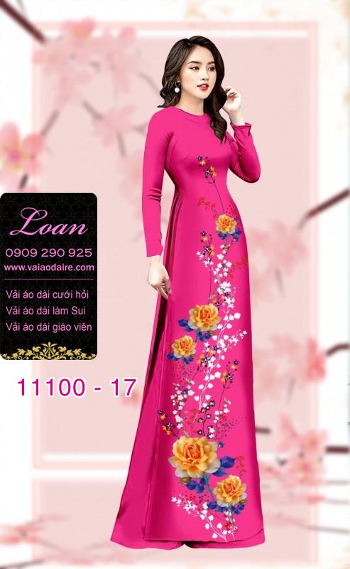 Vải áo dài hoa 3D