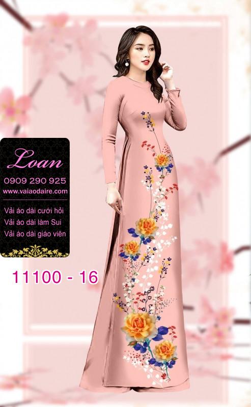 Vải áo dài hoa 3D