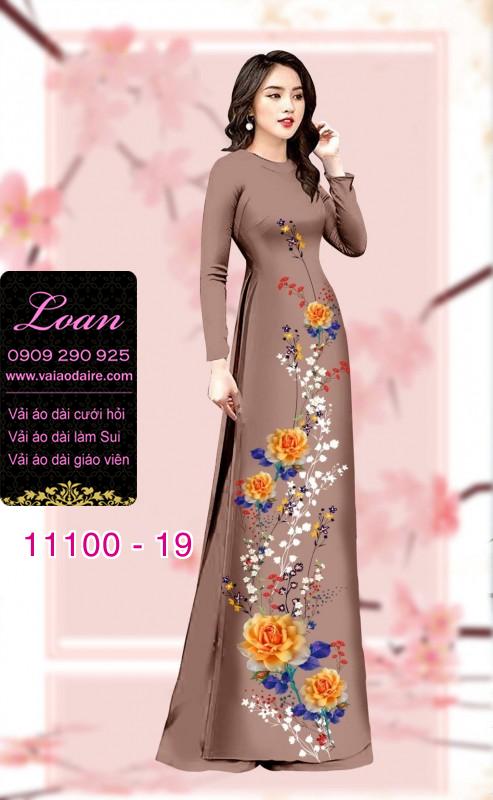 Vải áo dài hoa 3D