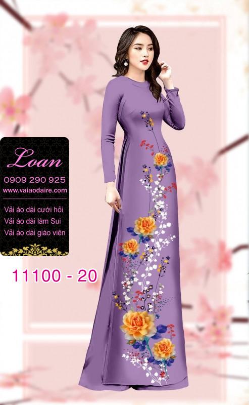 Vải áo dài hoa 3D