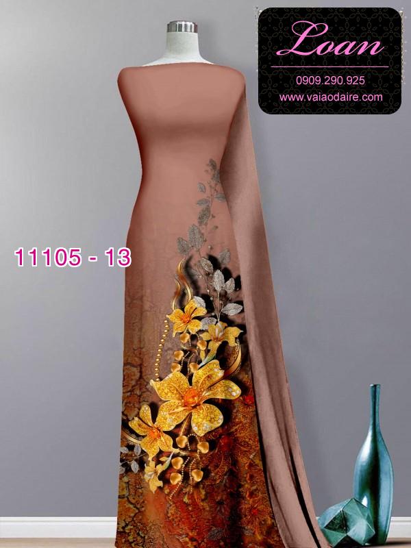 Vải áo dài hoa 3D
