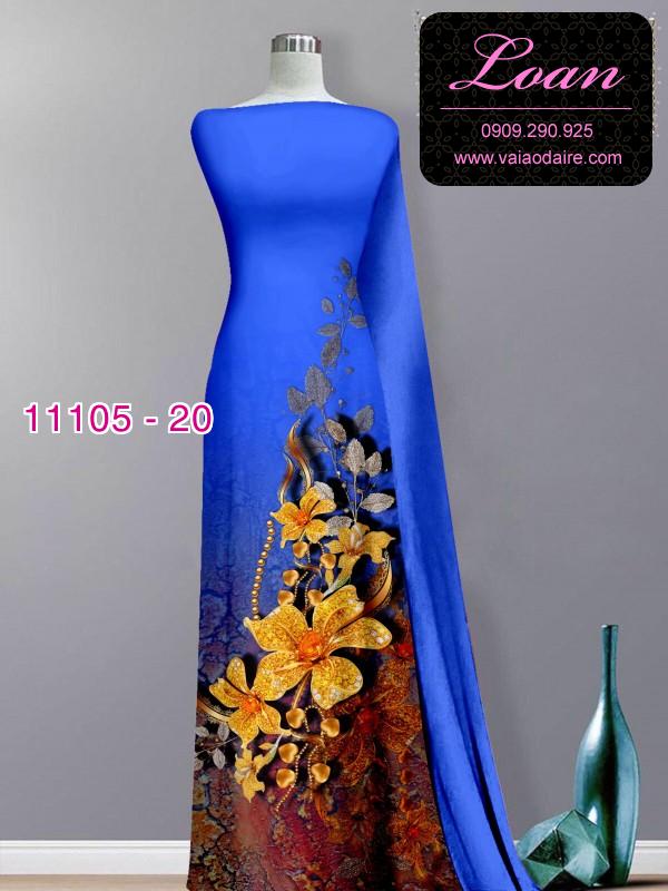 Vải áo dài hoa 3D