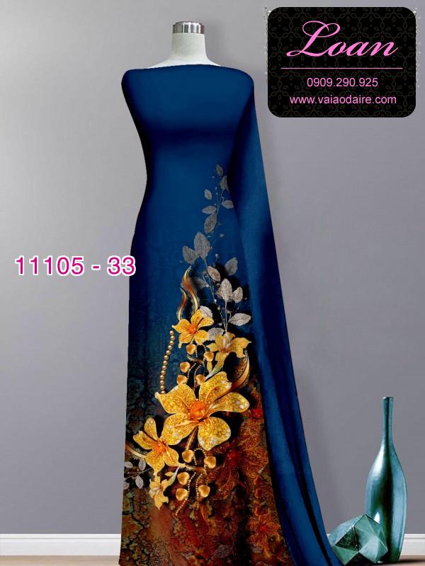 Vải áo dài hoa 3D