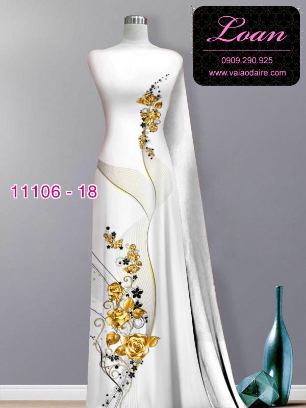 Vải áo dài hoa 3D