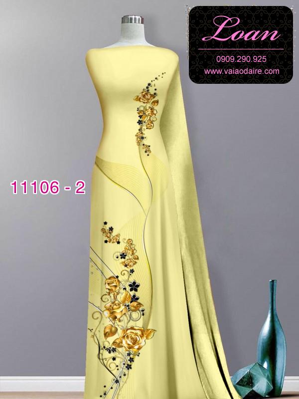 Vải áo dài hoa 3D