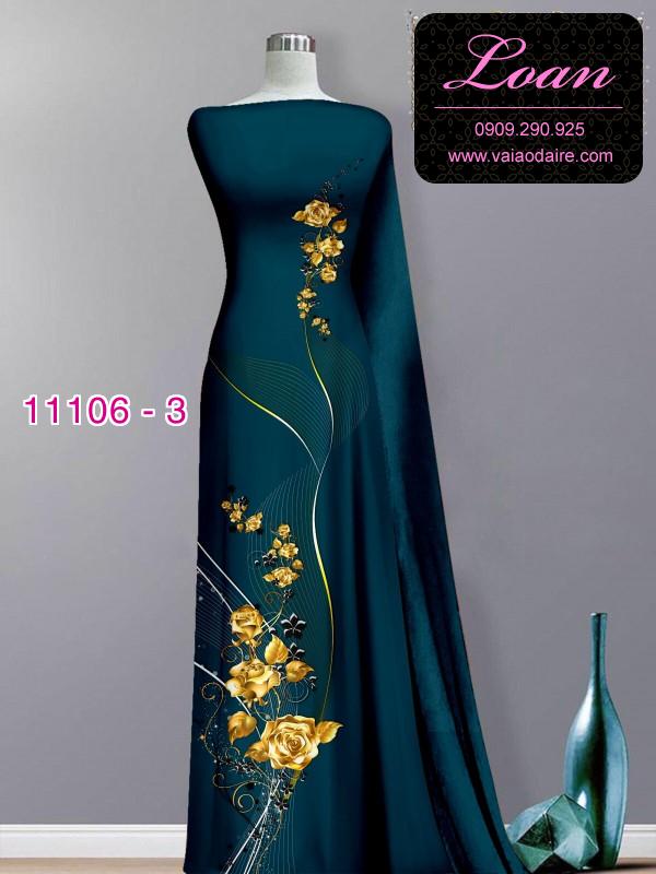 Vải áo dài hoa 3D