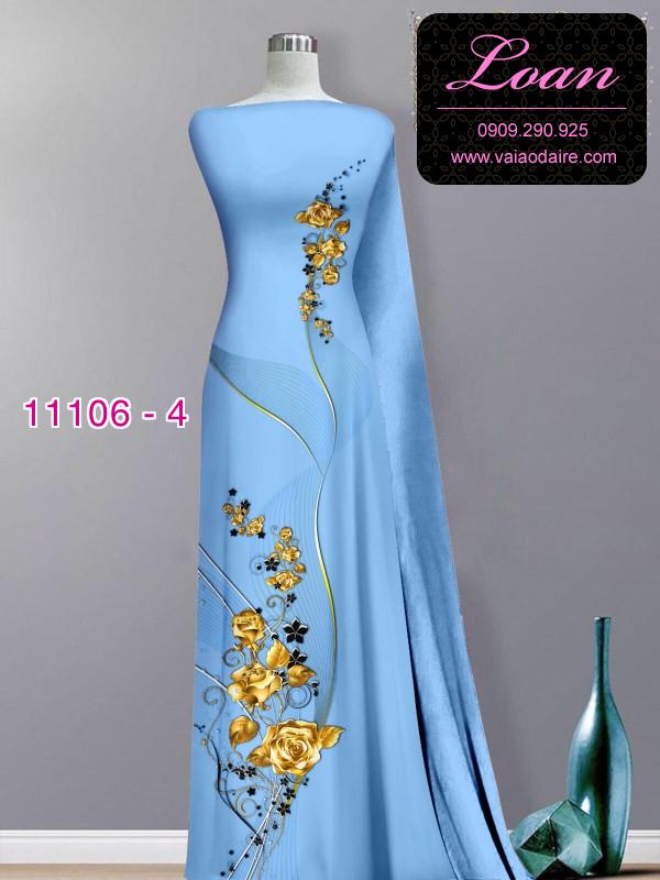 Vải áo dài hoa 3D