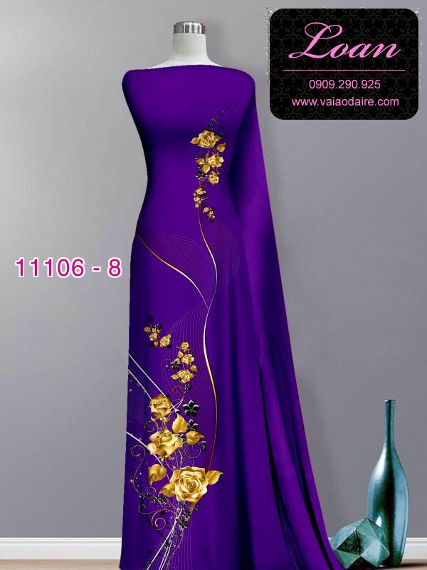 Vải áo dài hoa 3D
