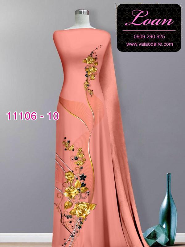 Vải áo dài hoa 3D