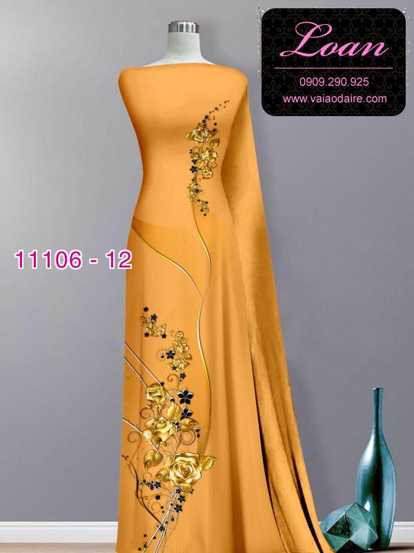 Vải áo dài hoa 3D
