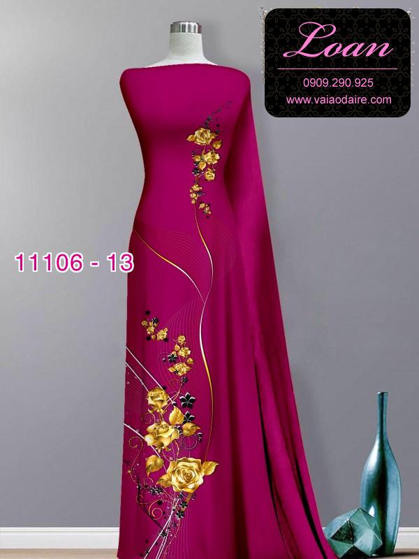 Vải áo dài hoa 3D