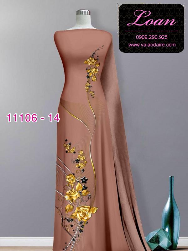 Vải áo dài hoa 3D