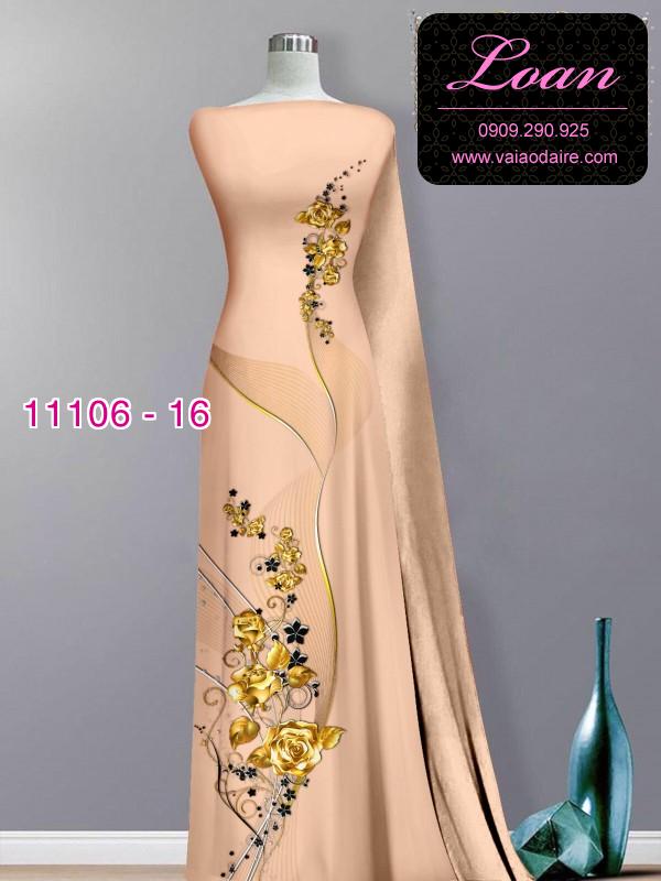 Vải áo dài hoa 3D
