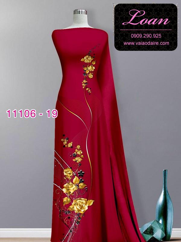 Vải áo dài hoa 3D