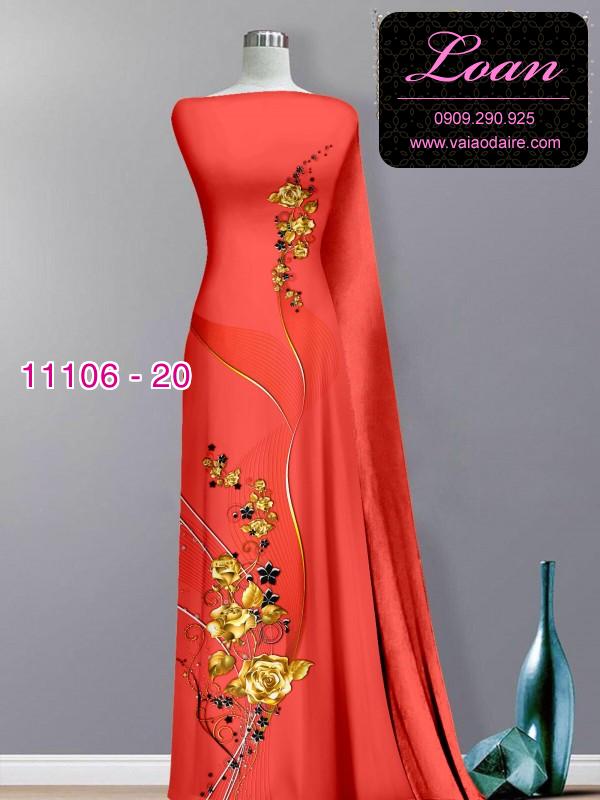 Vải áo dài hoa 3D