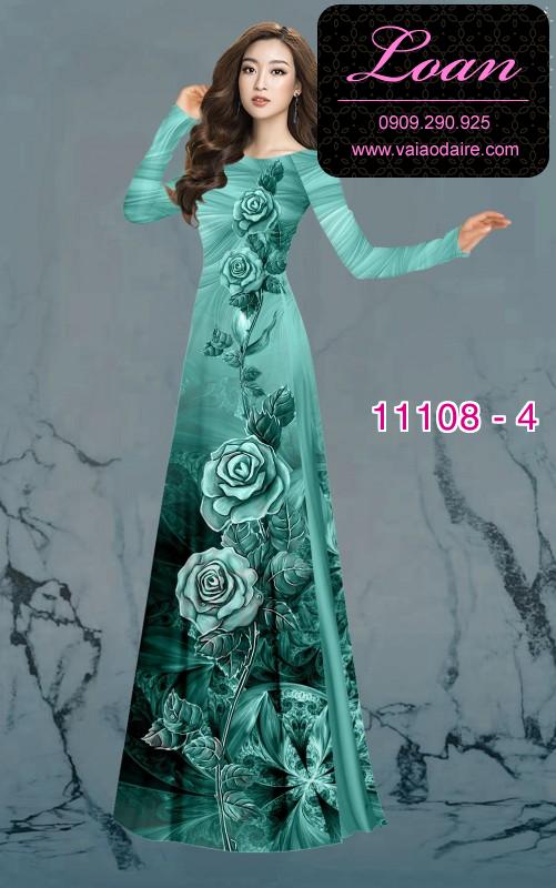 Vải áo dài hoa 3D