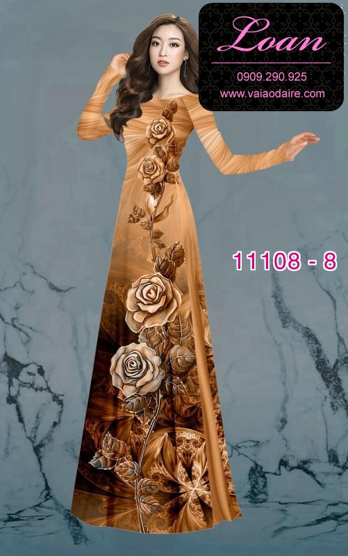 Vải áo dài hoa 3D