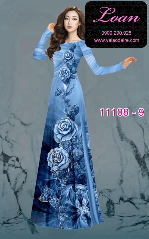 Vải áo dài hoa 3D