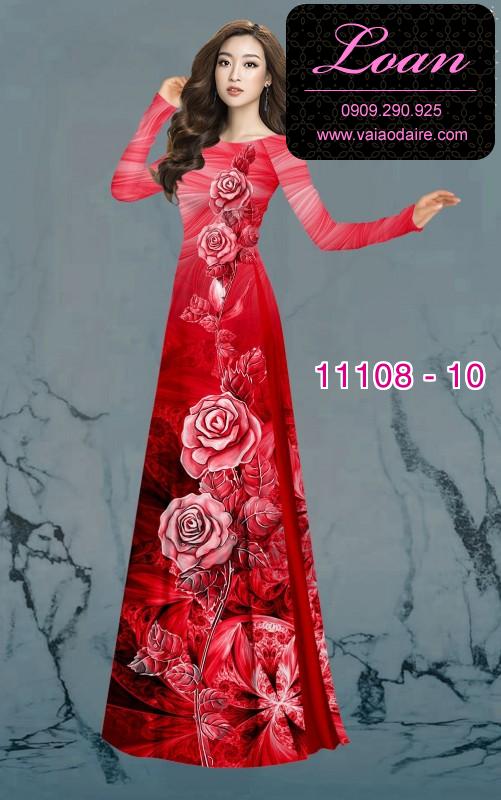 Vải áo dài hoa 3D
