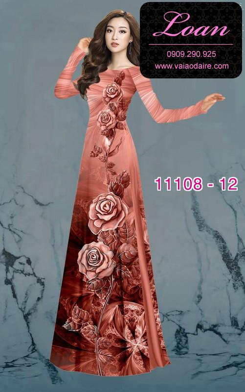Vải áo dài hoa 3D