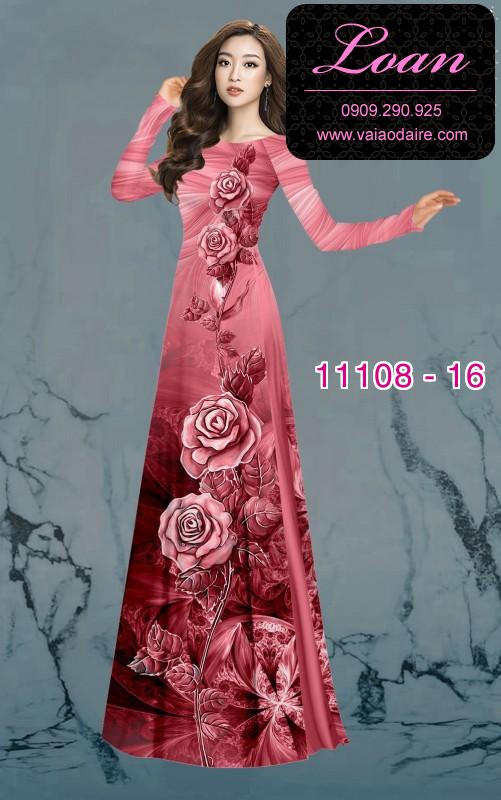 Vải áo dài hoa 3D