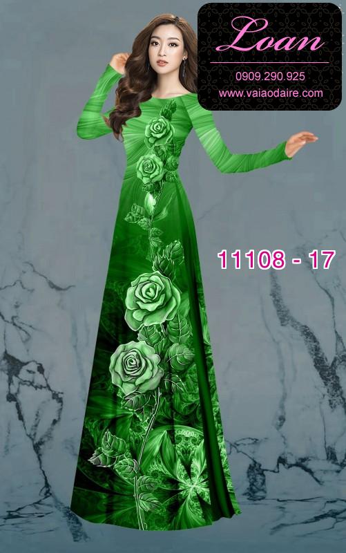 Vải áo dài hoa 3D