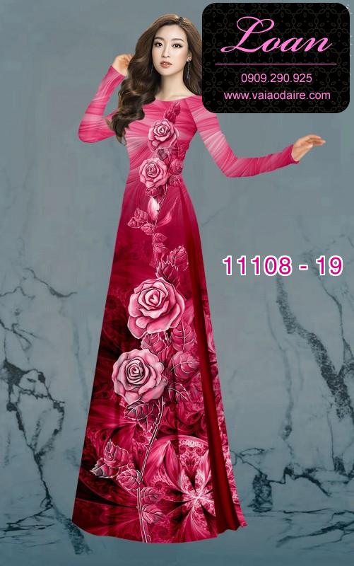 Vải áo dài hoa 3D
