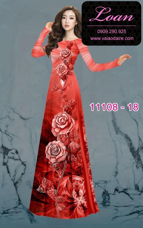 Vải áo dài hoa 3D