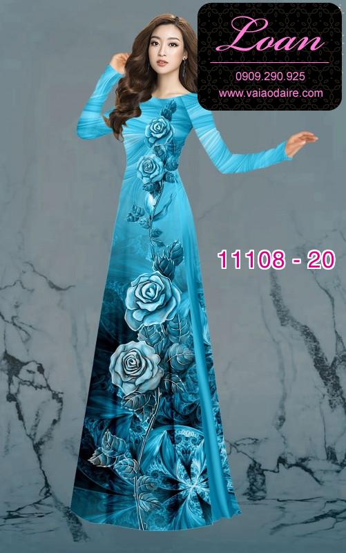 Vải áo dài hoa 3D