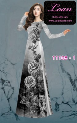 Vải áo dài hoa 3D-DT 11108