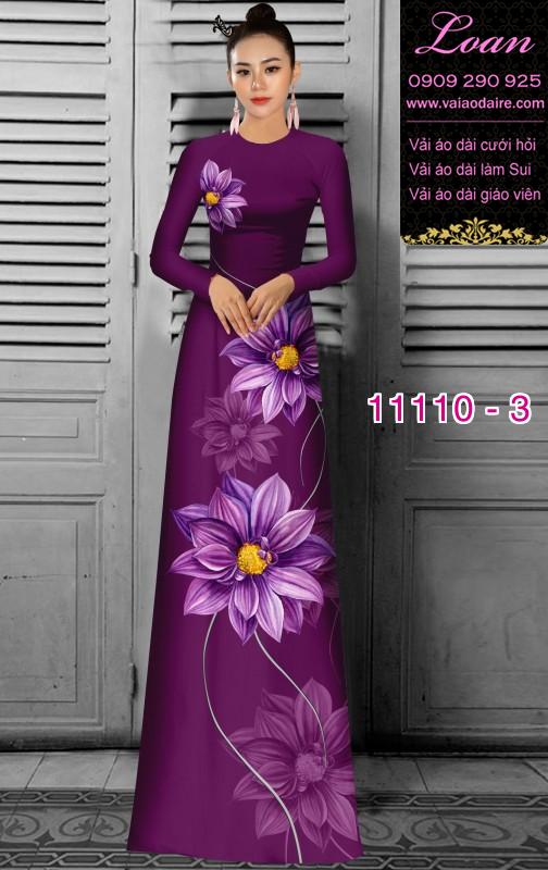 Vải áo dài hoa 3D
