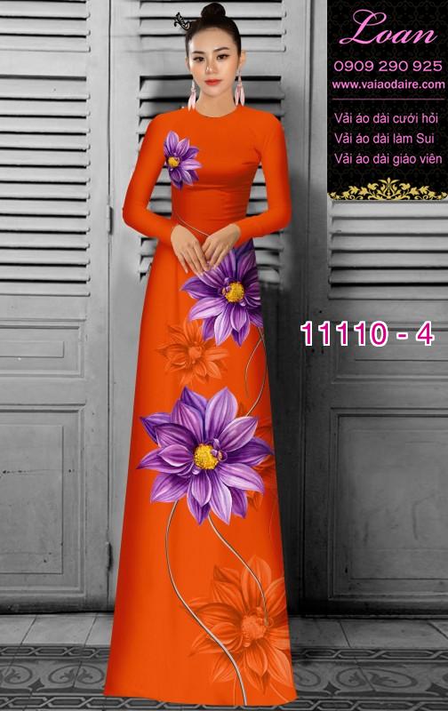 Vải áo dài hoa 3D
