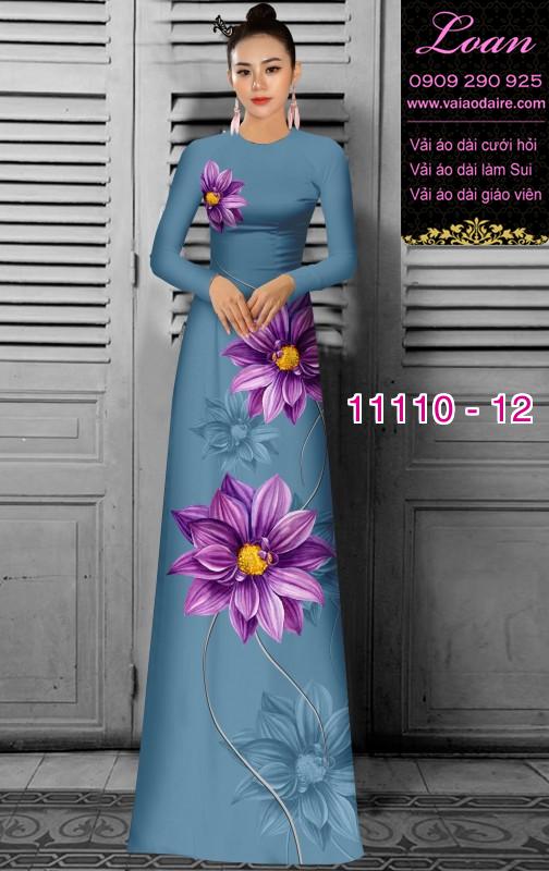 Vải áo dài hoa 3D