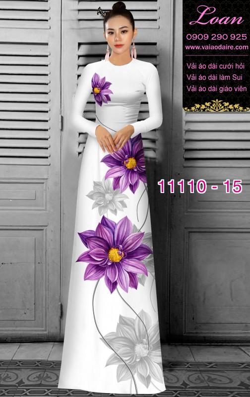 Vải áo dài hoa 3D