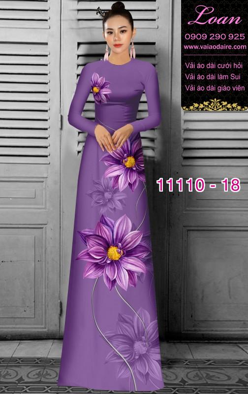 Vải áo dài hoa 3D