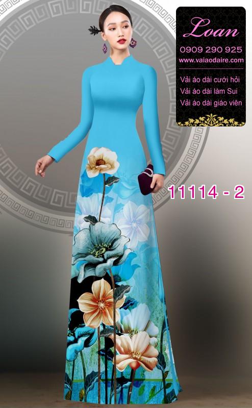 Vải áo dài hoa 3D