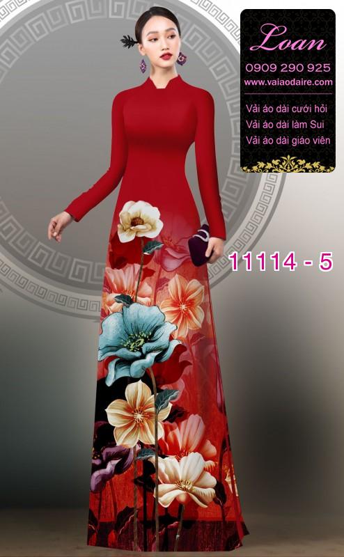 Vải áo dài hoa 3D