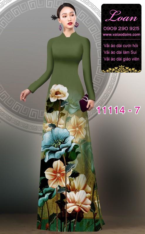 Vải áo dài hoa 3D