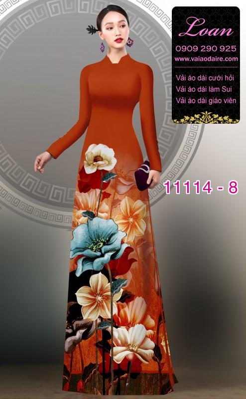 Vải áo dài hoa 3D