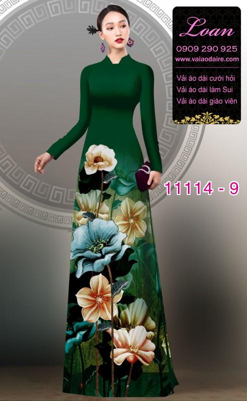 Vải áo dài hoa 3D