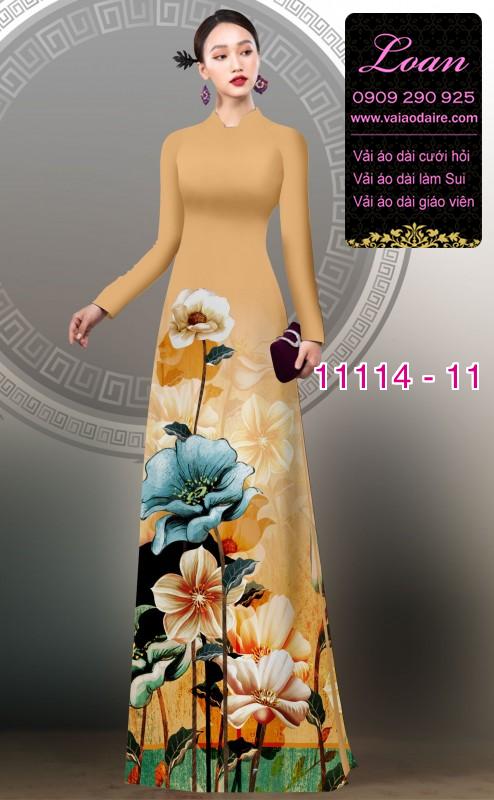 Vải áo dài hoa 3D