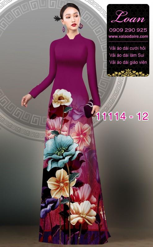 Vải áo dài hoa 3D