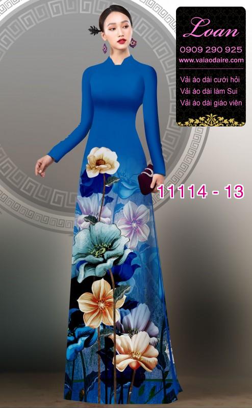 Vải áo dài hoa 3D