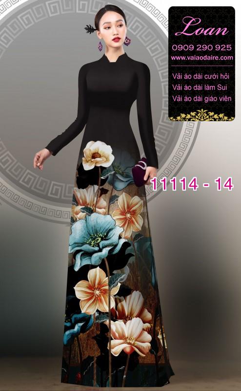 Vải áo dài hoa 3D