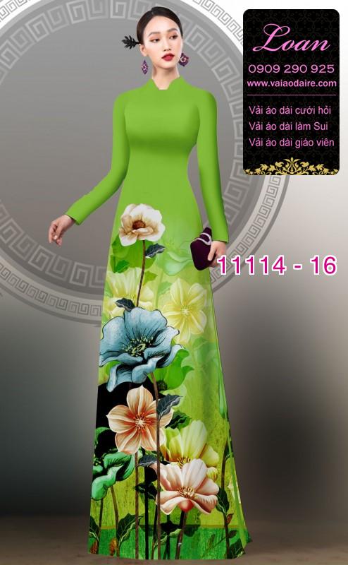 Vải áo dài hoa 3D