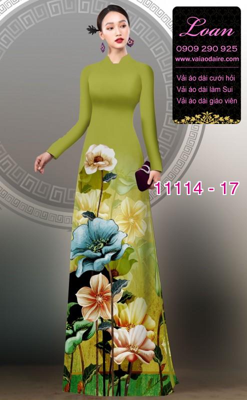 Vải áo dài hoa 3D